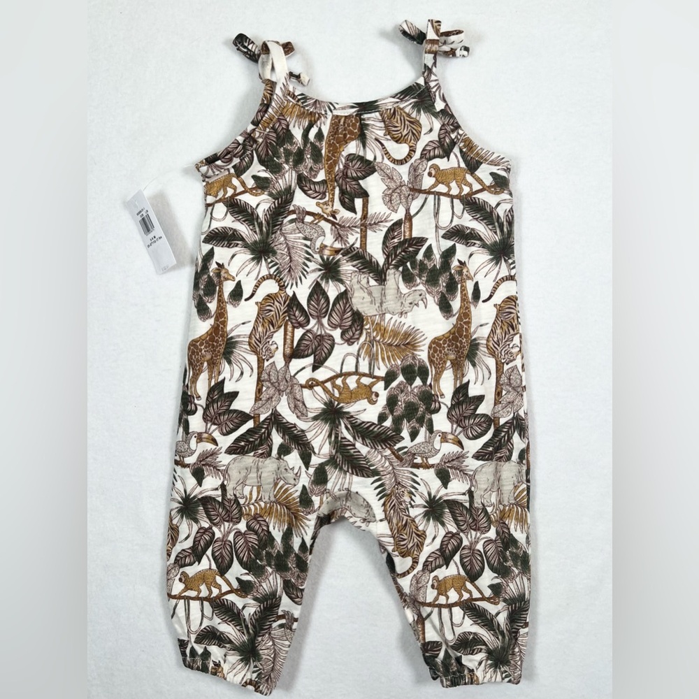 OLD NAVY NWT Baby Girl Jungle Safari Giraffe Romper 3-6m Animal Print Africa‎ - Picture 9 of 13